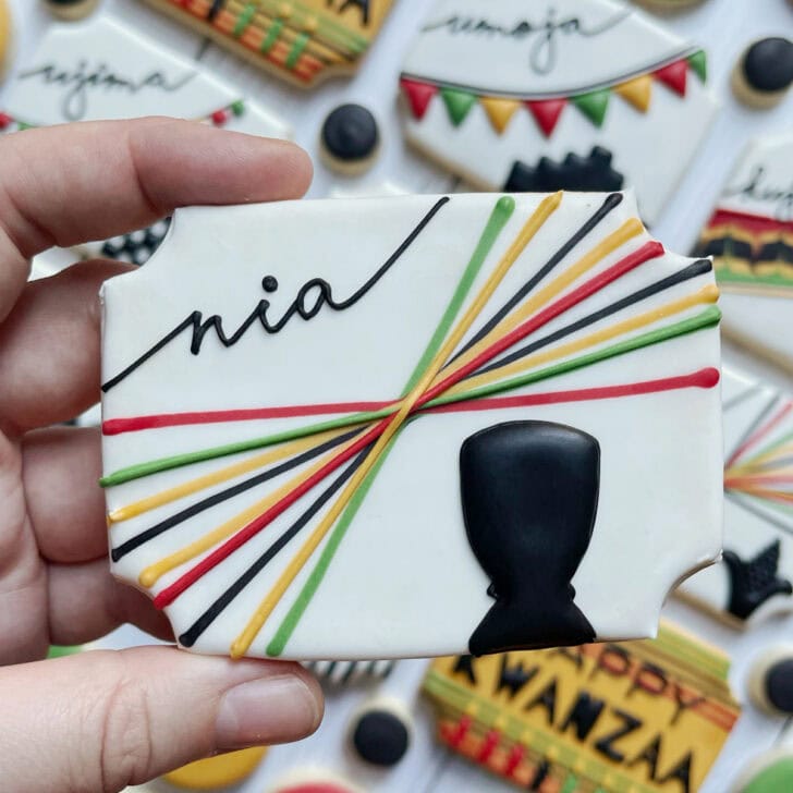nia kwanzaa cookies decorated with royal icing 