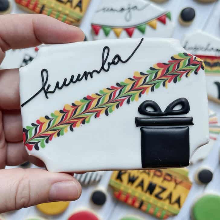 kuumba kwanzaa cookies decorated with royal icing 