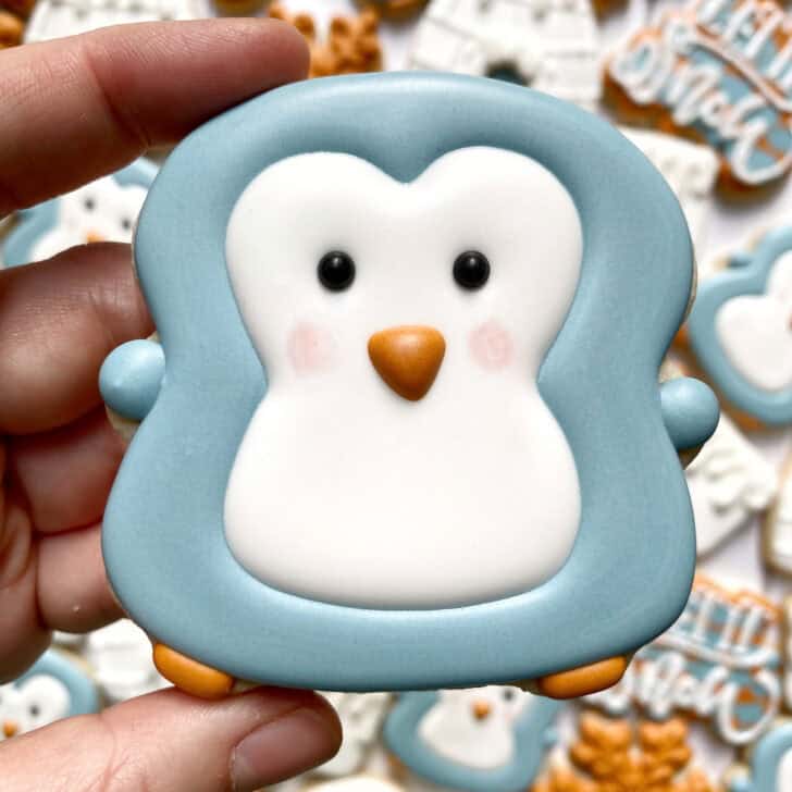 penguin Cookies decorated with royal icing