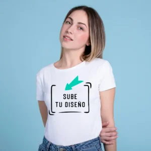 Camiseta personalizada blanca mujer en oferta desde 4,50 € + IVA con impresión incluida