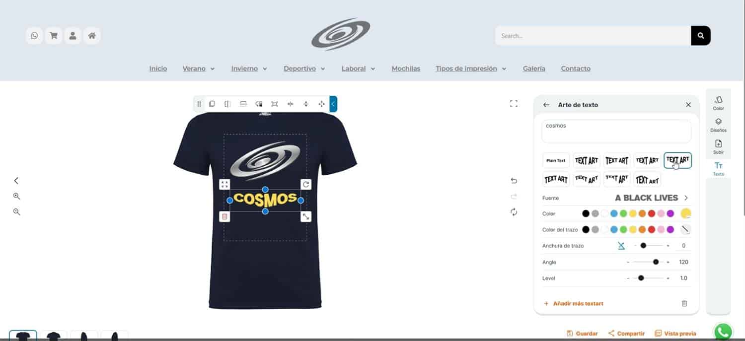 Como usar el personalizador online