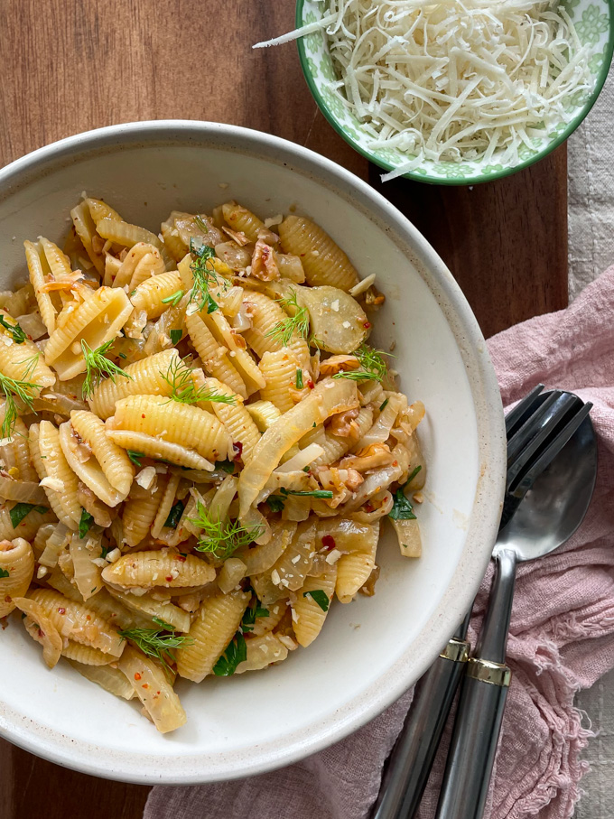 פסטה לימונית עם שומר