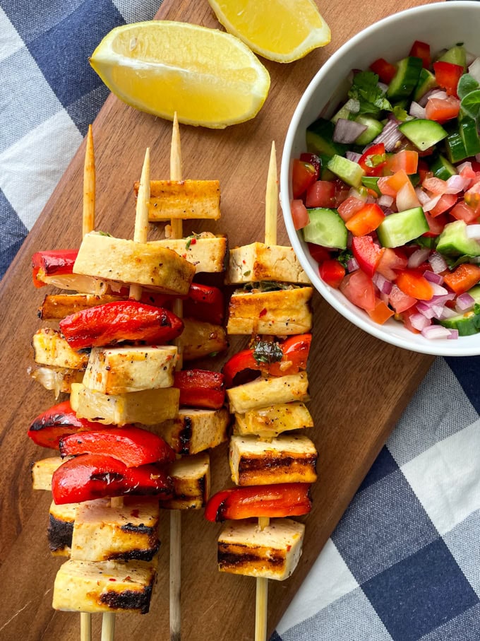 שיפודי טופו במרינדה לימונית