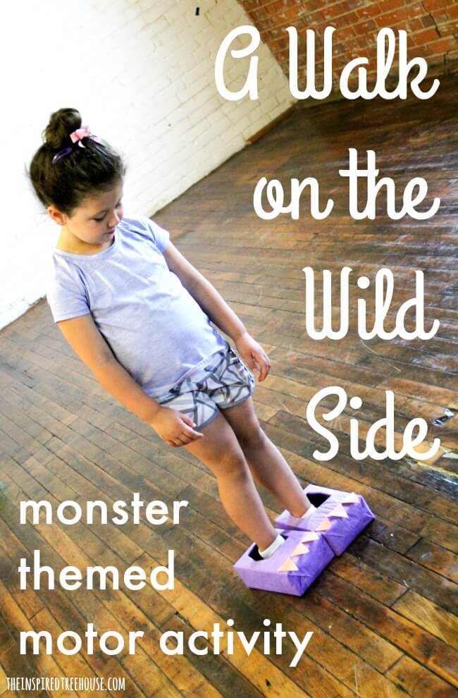 The Inspired Treehouse - Looking for fun Halloween ideas for kids?  Kids will love wearing these fun monster feet to take a walk on the wild side! 