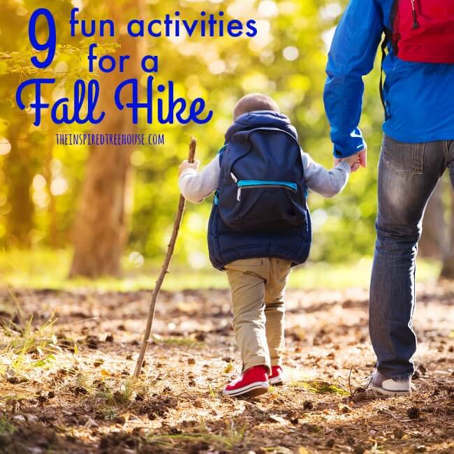 The Inspired Treehouse - A fall hike is the perfect time to work in some fun gross motor skill activities and the sensory experiences are amazing!