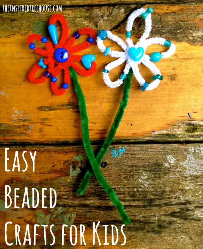 fine motor activities beaded flowers and snowflakes image