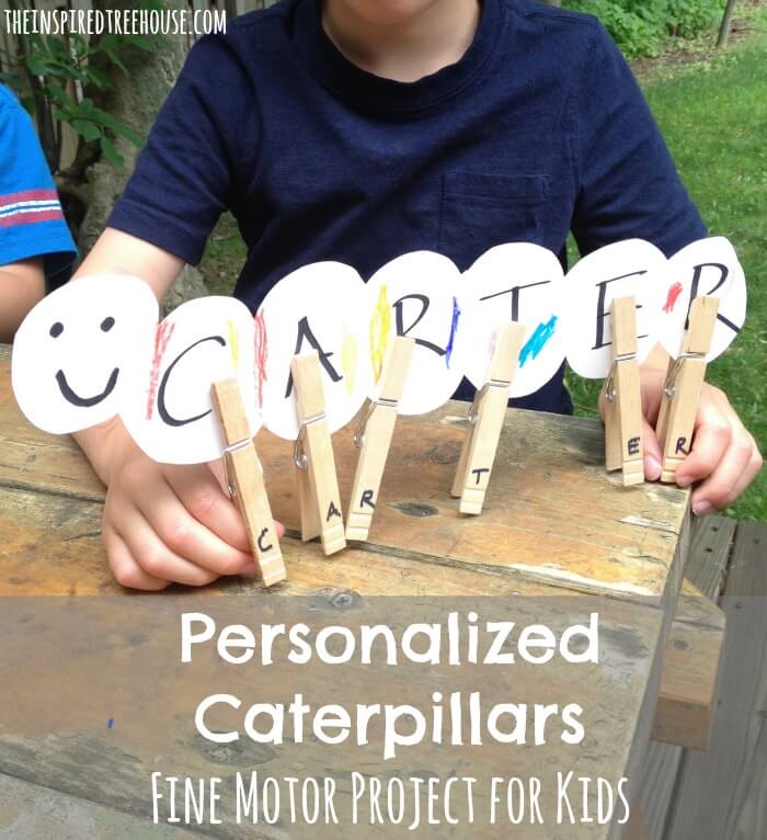 name craft for kids caterpillars