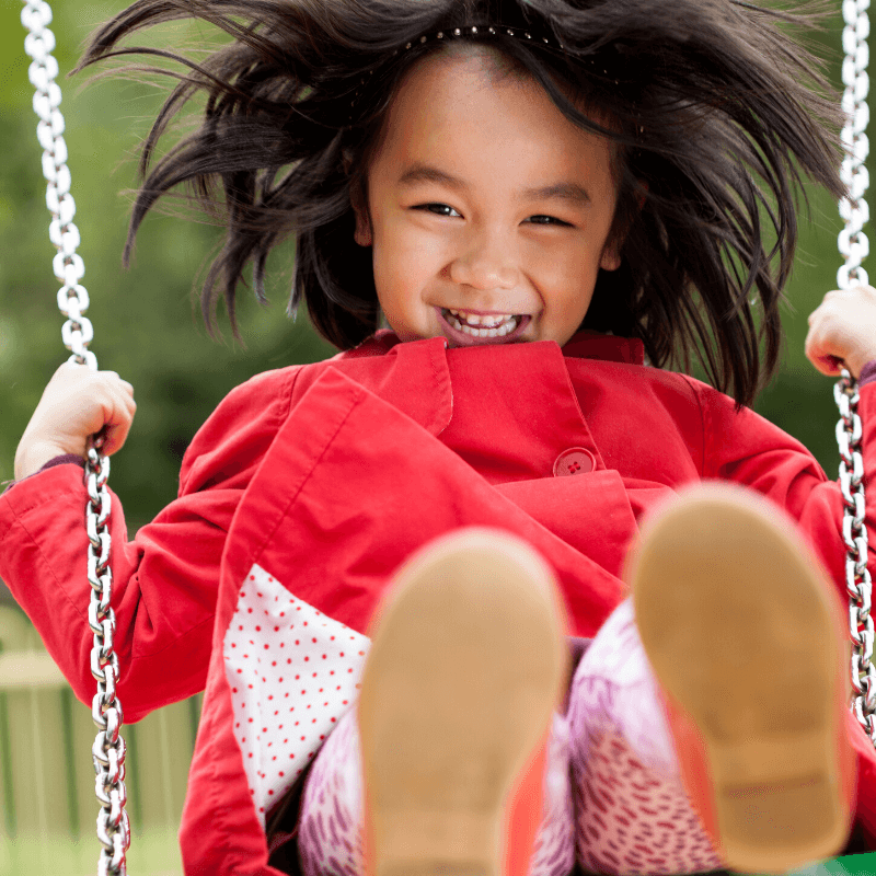 child on swing