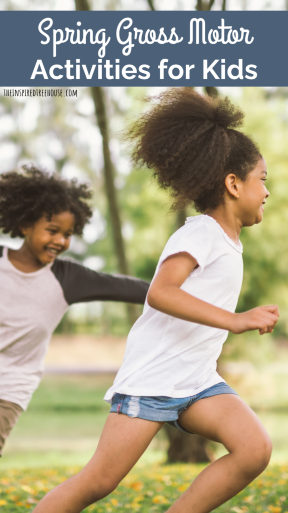 spring gross motor activities for kids - kids running outside