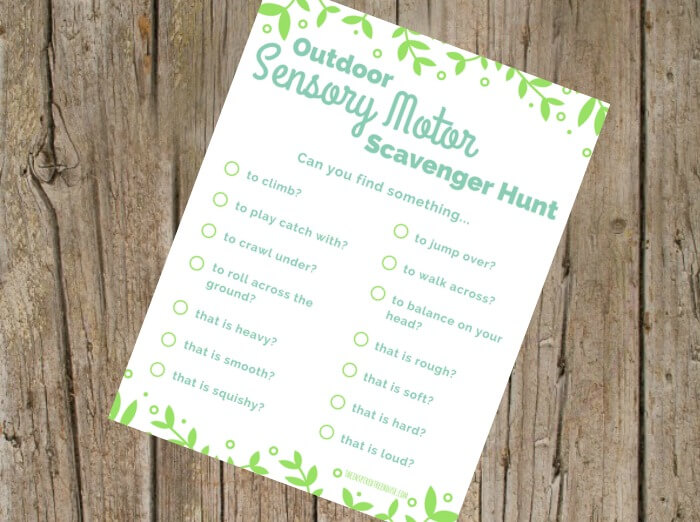 The Inspired Treehouse - This outdoor sensory motor scavenger hunt for kids is the perfect way to explore the sense and the outdoors!