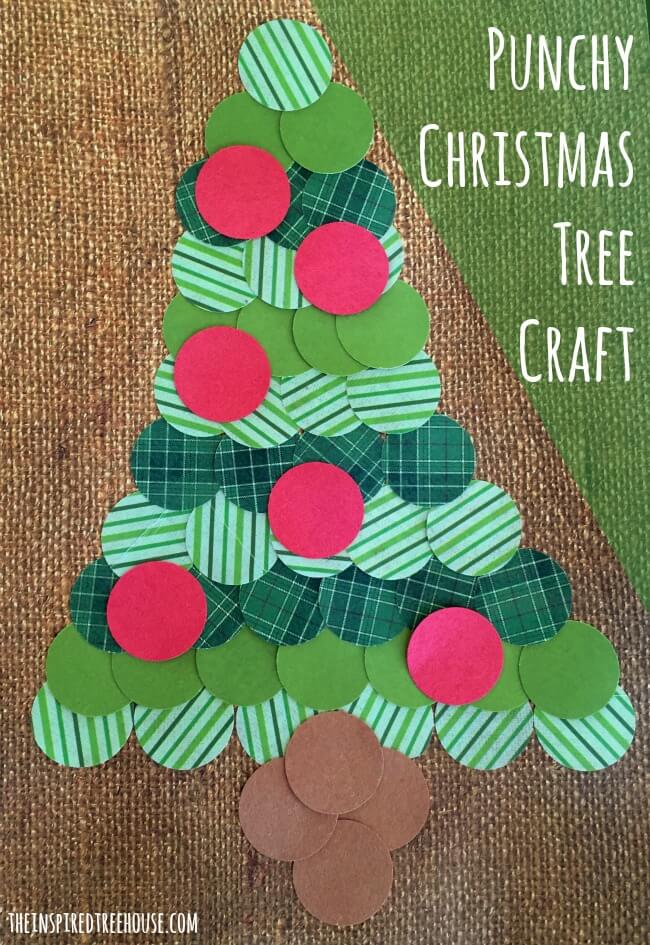 punchy christmas tree paper crafts for kids title