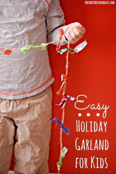 easy crafts for kids holiday garland TITLE FINAL