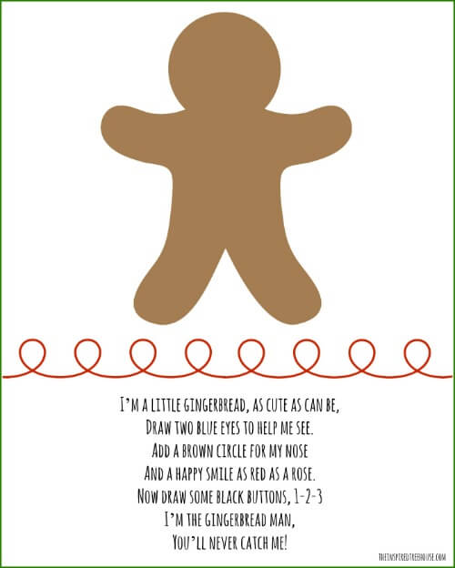 christmas activities for kids gingerbread drawing title
