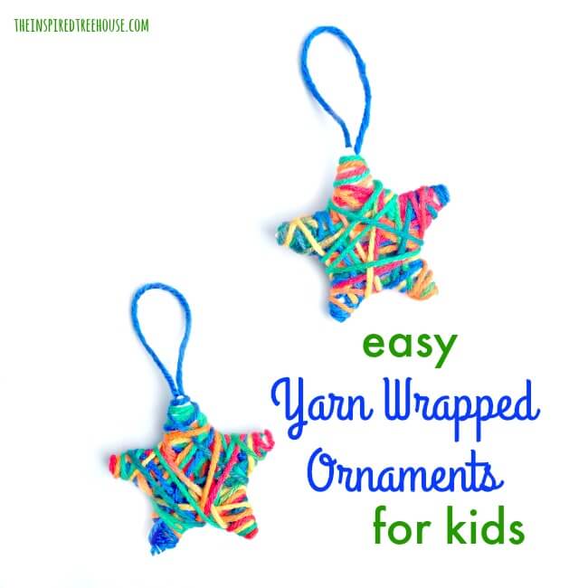 The Inspired Treehouse - Looking for easy Christmas crafts for kids? These yarn wrapped ornaments are perfect for this year's classroom holiday party!