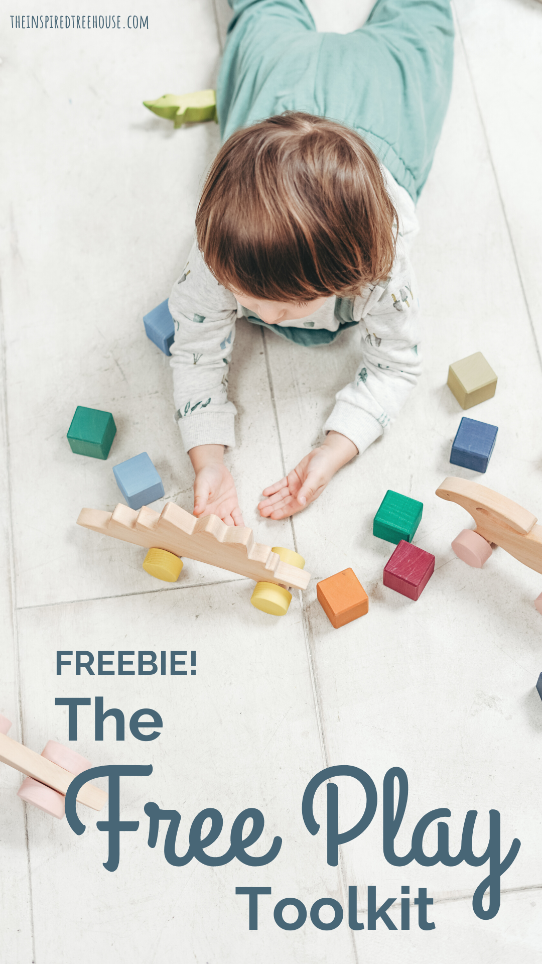 kid engaging in unstructured play with text reading "free play toolkit"
