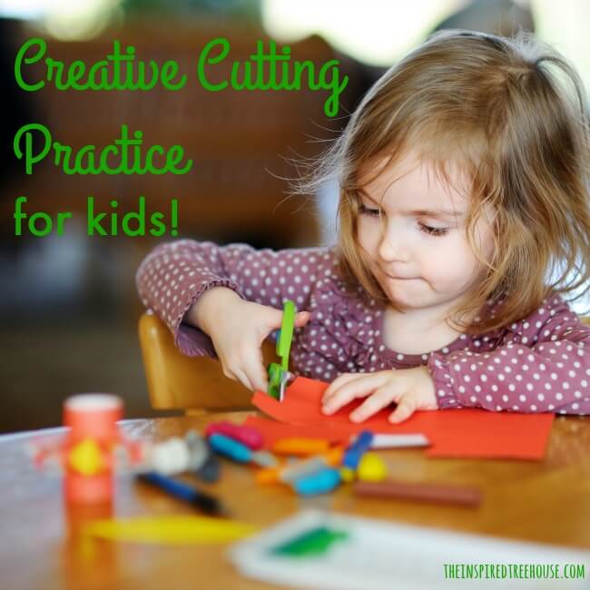 The Inspired Treehouse - Creative Cutting Practice for Kids! A pediatric occupational therapist shares the best tips for working on all of the skills involved in cutting with scissors.