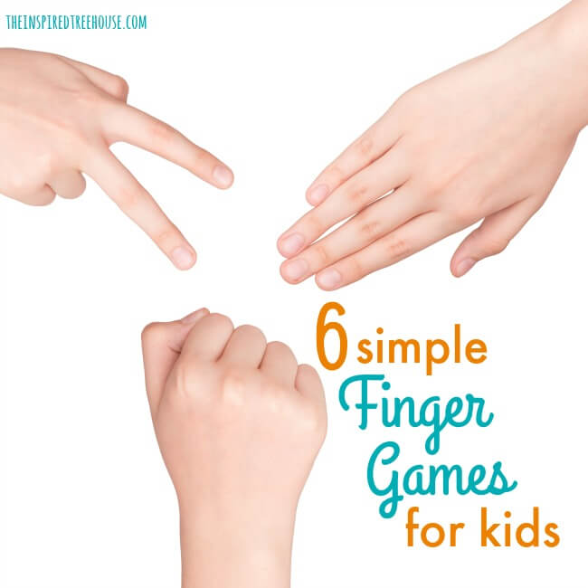 kids fingers playing finger games with text that reads 6 simple finger games for kids