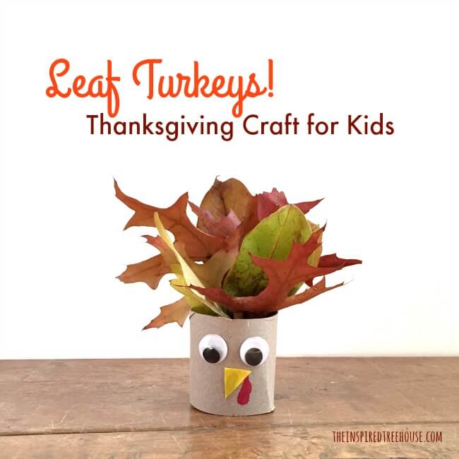 The Inspiredtreehouse - Take a walk outside to gather up some colorful leaves and you’ll be on your way to creating these cute little Thanksgiving crafts!