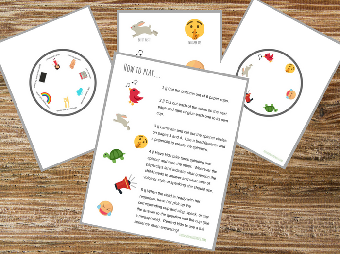 The Inspired Treehouse - Check out this printable volume game for kids!  It’s a great way to help kids learn to use an appropriate volume and tone of voice.