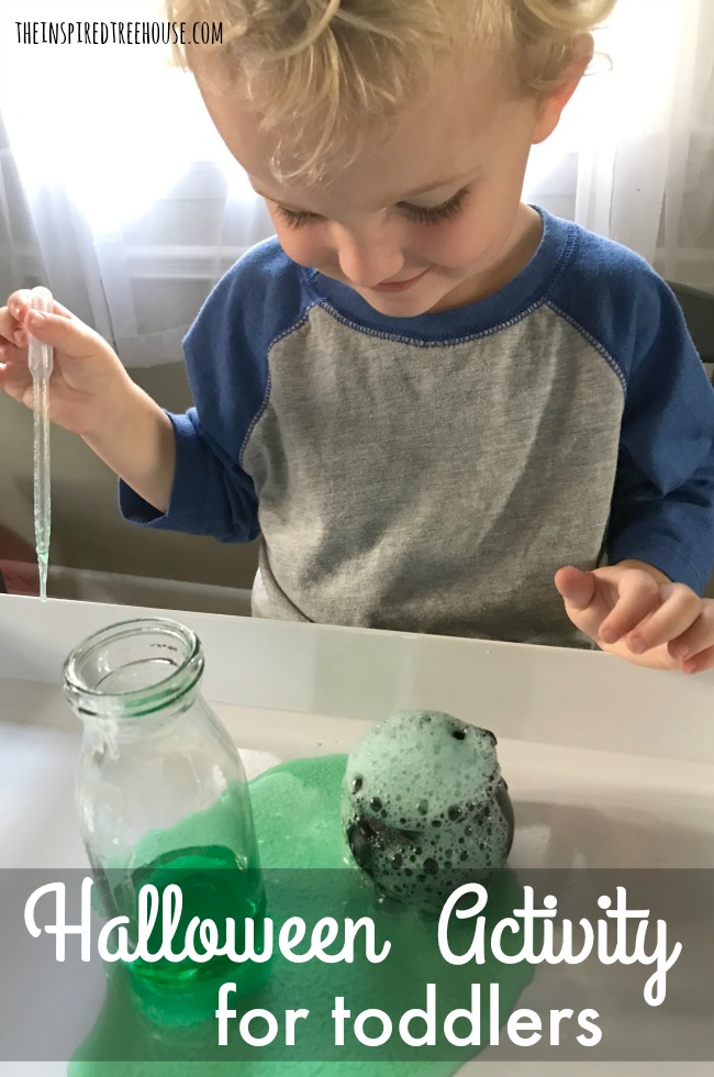 The Inspired Treehouse - This fun Halloween Activity for Toddlers is not too spooky, has plenty of wow-factor, and doesn’t require too much prep or clean-up.