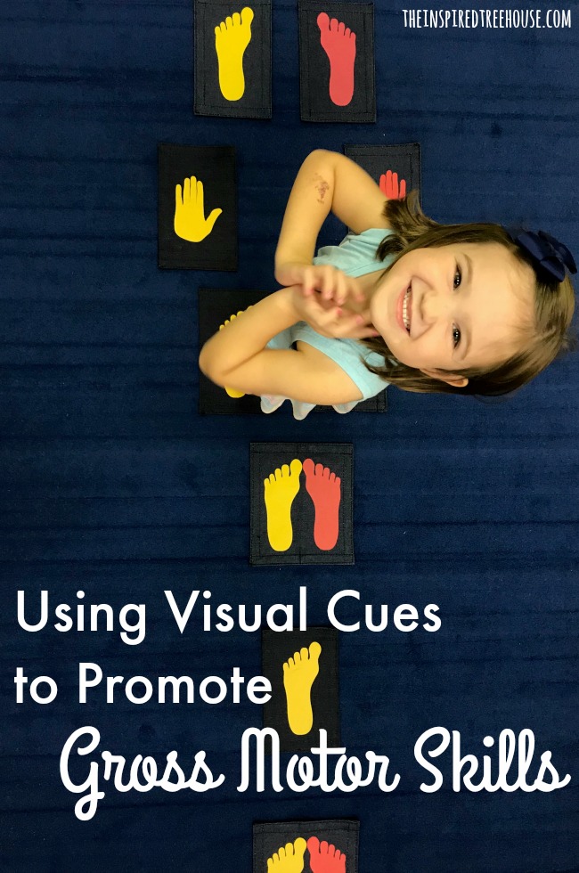 The Inspired Treehouse - Using visual cues is a great way to support the development of gross motor skills in kids.  Read on to find out more!
