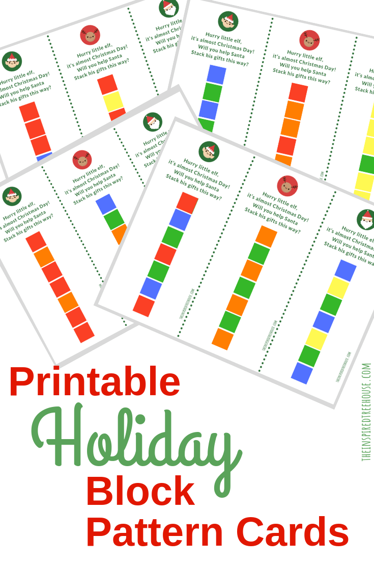 The Inspired Treehouse - Looking for fun holiday games for kids?  We've got you covered with these free printable block pattern cards!