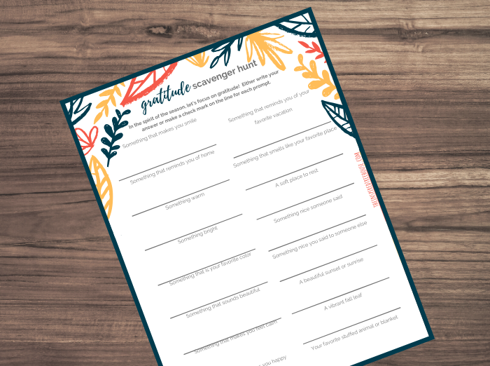 free printable thanksgiving scavenger hunt