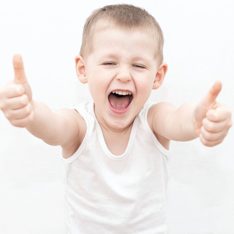 kid with thumbs up
