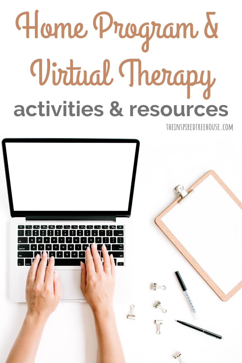 Hands on computer for virtual therapy session