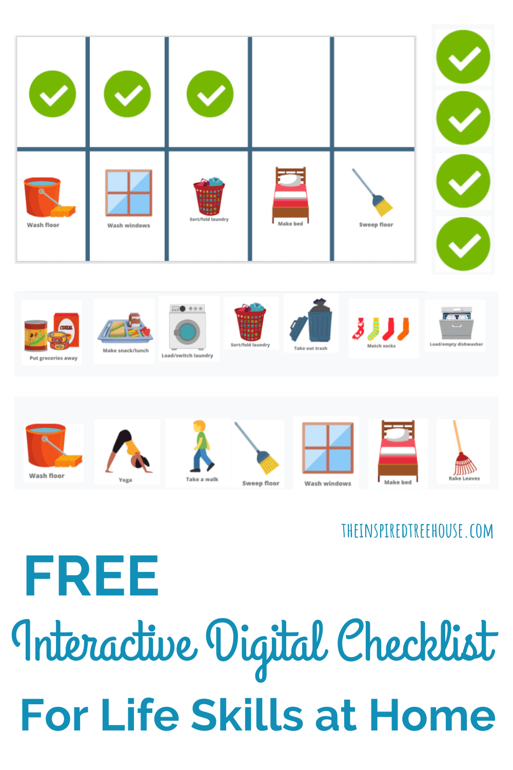 20 Life Skills Activities for at Home - The Inspired Treehouse for Free Printable Life Skills Checklist