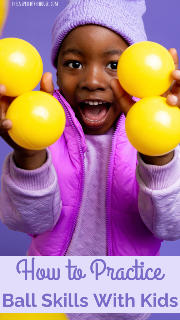 how to practice ball skills with kids - child holding two yellow balls