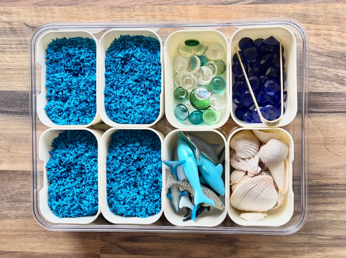 snackle box ideas for sensory storage