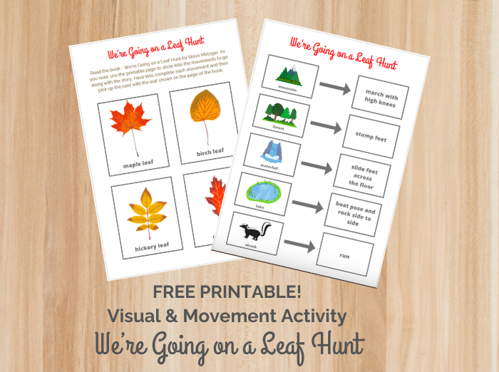 We're Going on a Leaf Hunt book free printable activity