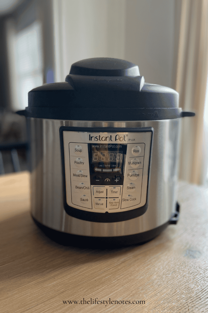 Instant Pot sitting on kitchen table.