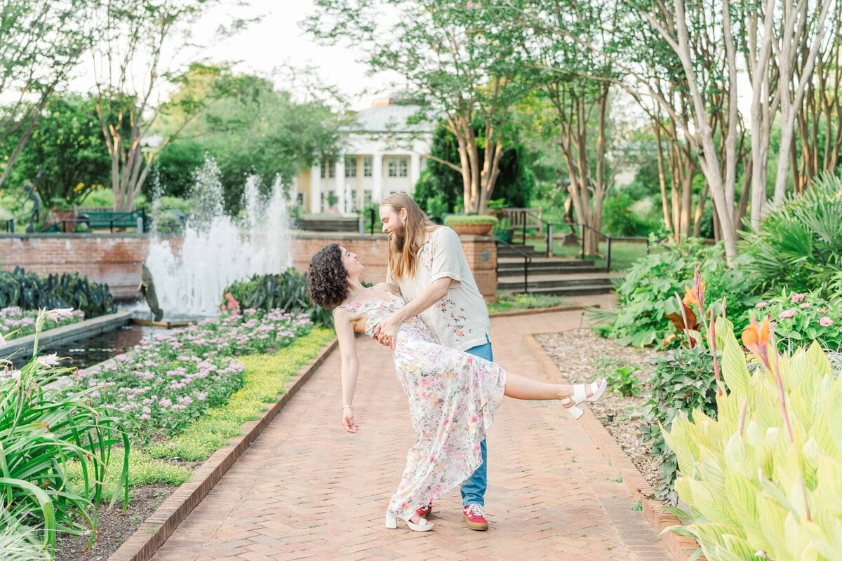 Portrait of nature-loving couple at North Carolina’s premier botanical garden