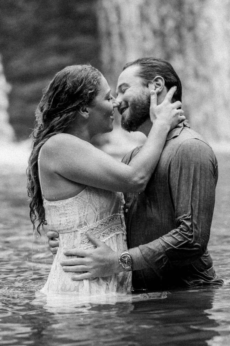 Engagement photos at McGalliard Falls inspired by The Notebook