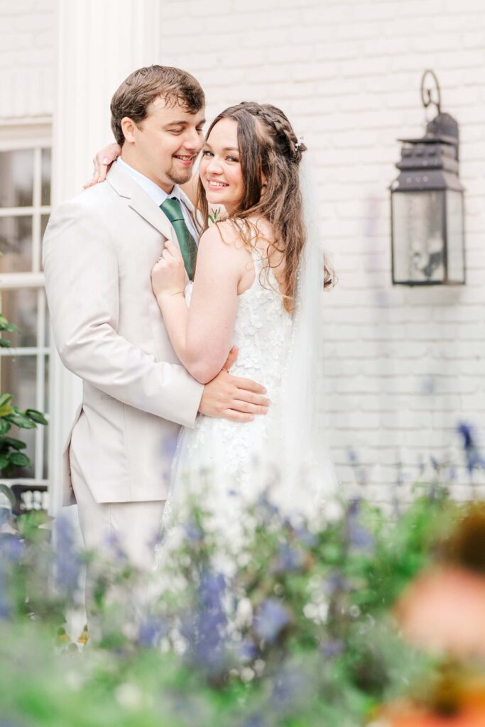 Romantic couples portraits in the rain at Heron Hill Venue wedding