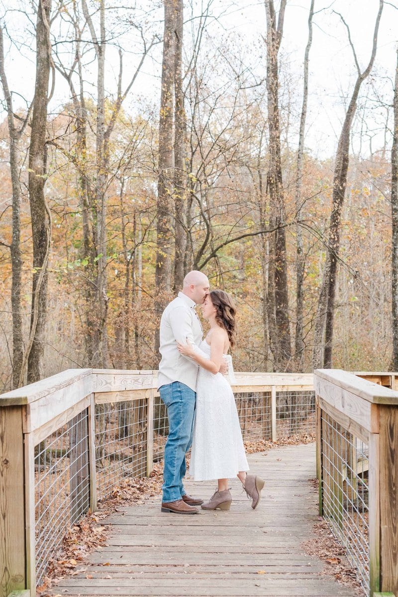 Beautiful engagement photos of couple exploring unique spot at nature preserve