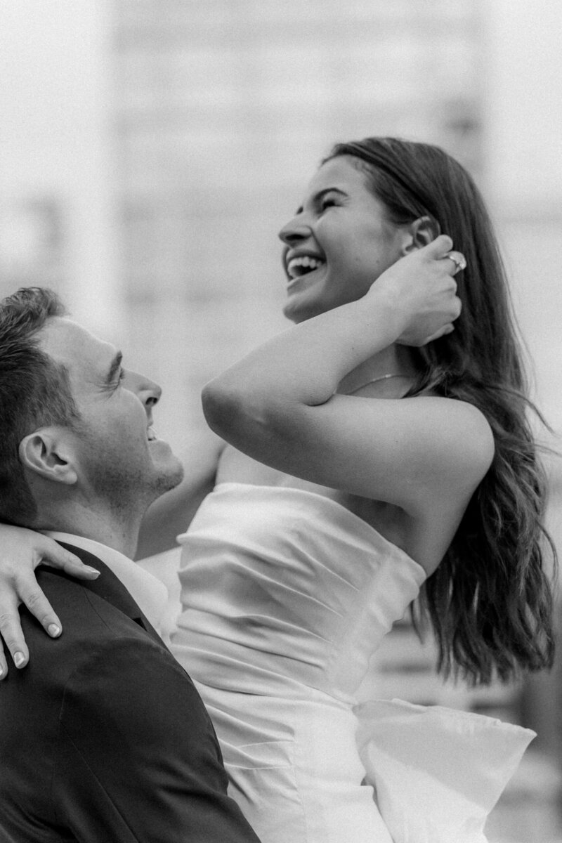 Playful engagement moment captured during Charlotte area photo session