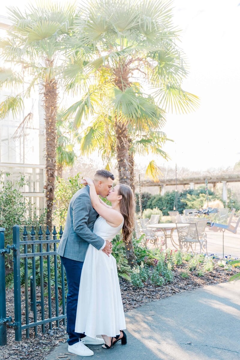 Warm winter engagement session at Daniel Stowe Conservancy