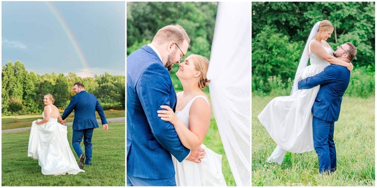 The fields at skycrest wedding complete with lucky rain and a rainbow
