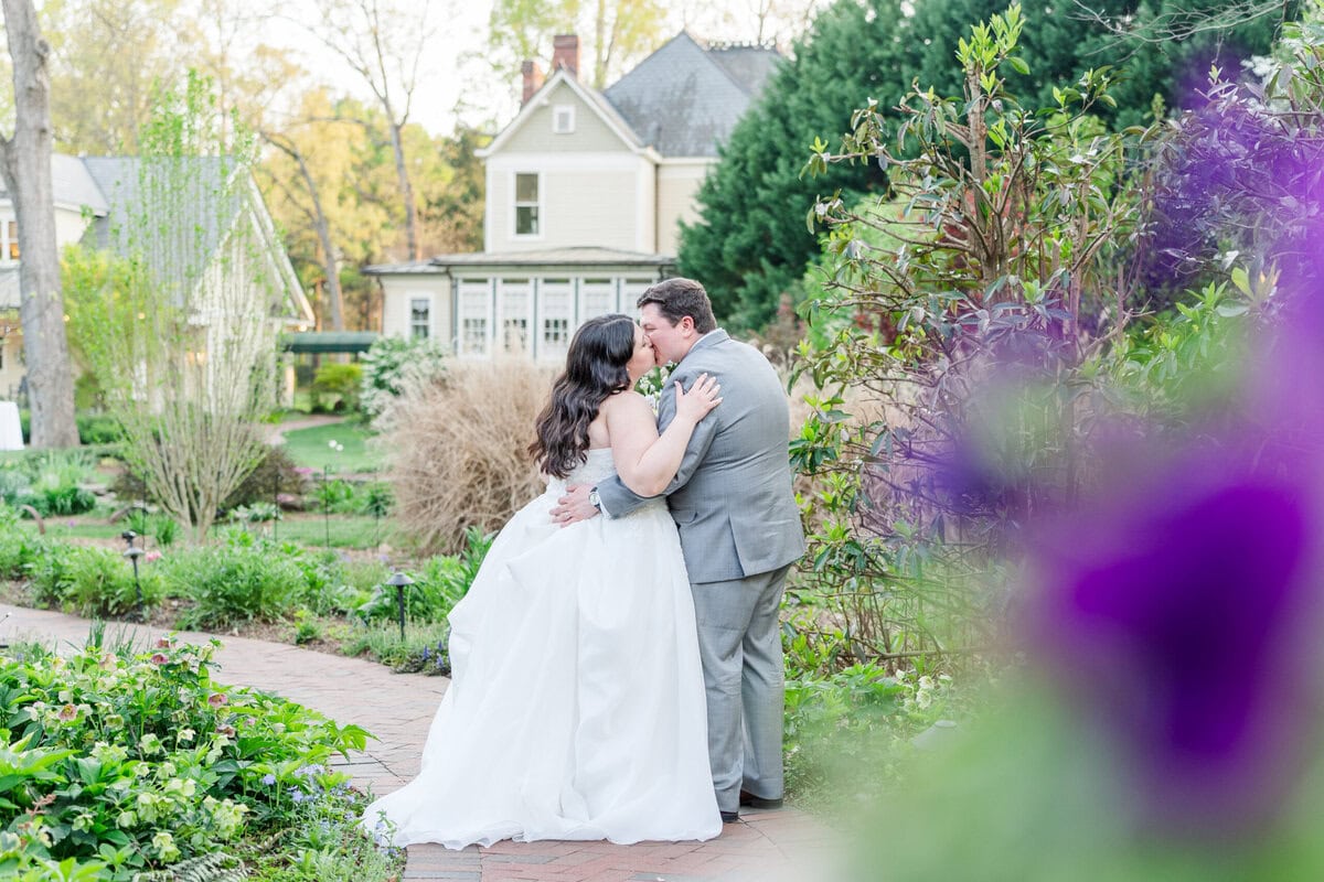Charlotte NC wedding photographer captures ball gown bride at Alexander Homestead