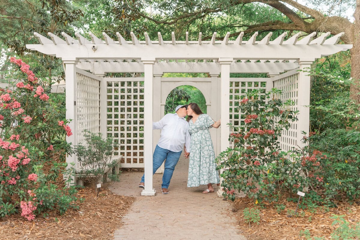 Nikki and Ashley with blooming azaleas in the background