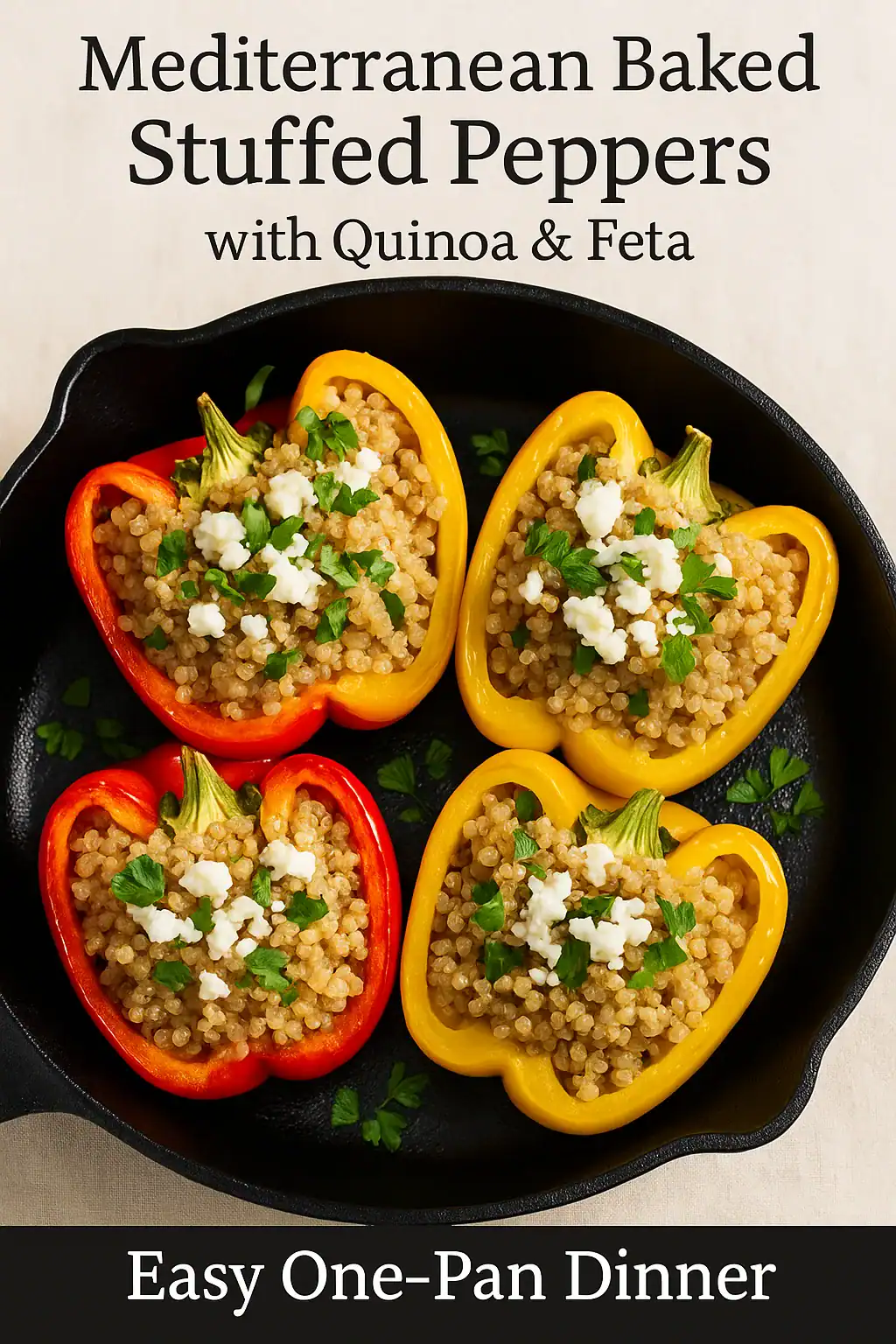 Mediterranean Baked Stuffed Peppers — Light, Flavorful & Perfect for Easy Weeknight Dinners