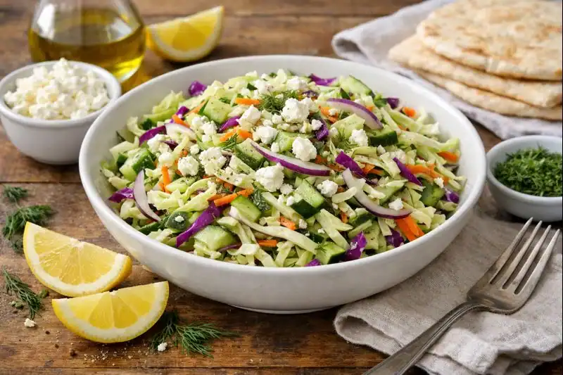 Greek Cabbage Slaw with Lemon & Dill — Crunchy, Bright & Quick