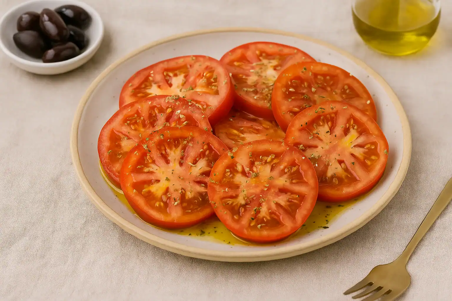 Greek Village Tomato Platter — Olive Oil, Oregano & Summer Flavors