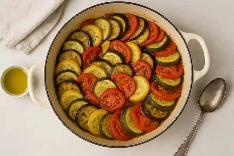 Olive Oil Braised Vegetables — Greek Briam-Style, Easy & Light