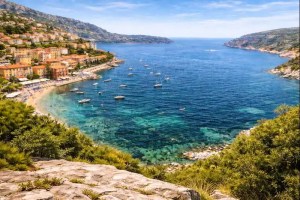 French Riviera on a budget view over Villefranche-sur-Mer bay