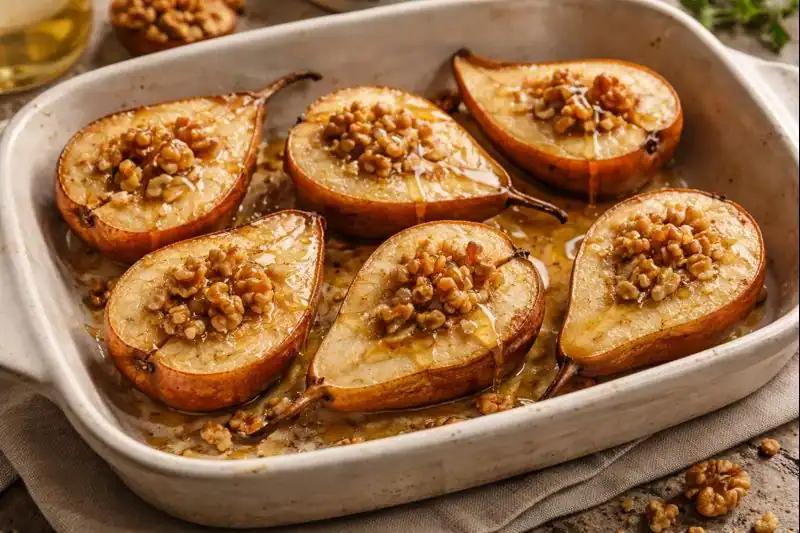 Warm Baked Pears with Honey and Walnuts — Cozy Sweet Bite