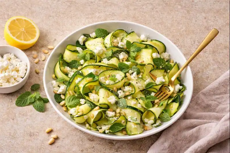 Zucchini Ribbon Salad with Feta and Mint — Fresh Summer Starter
